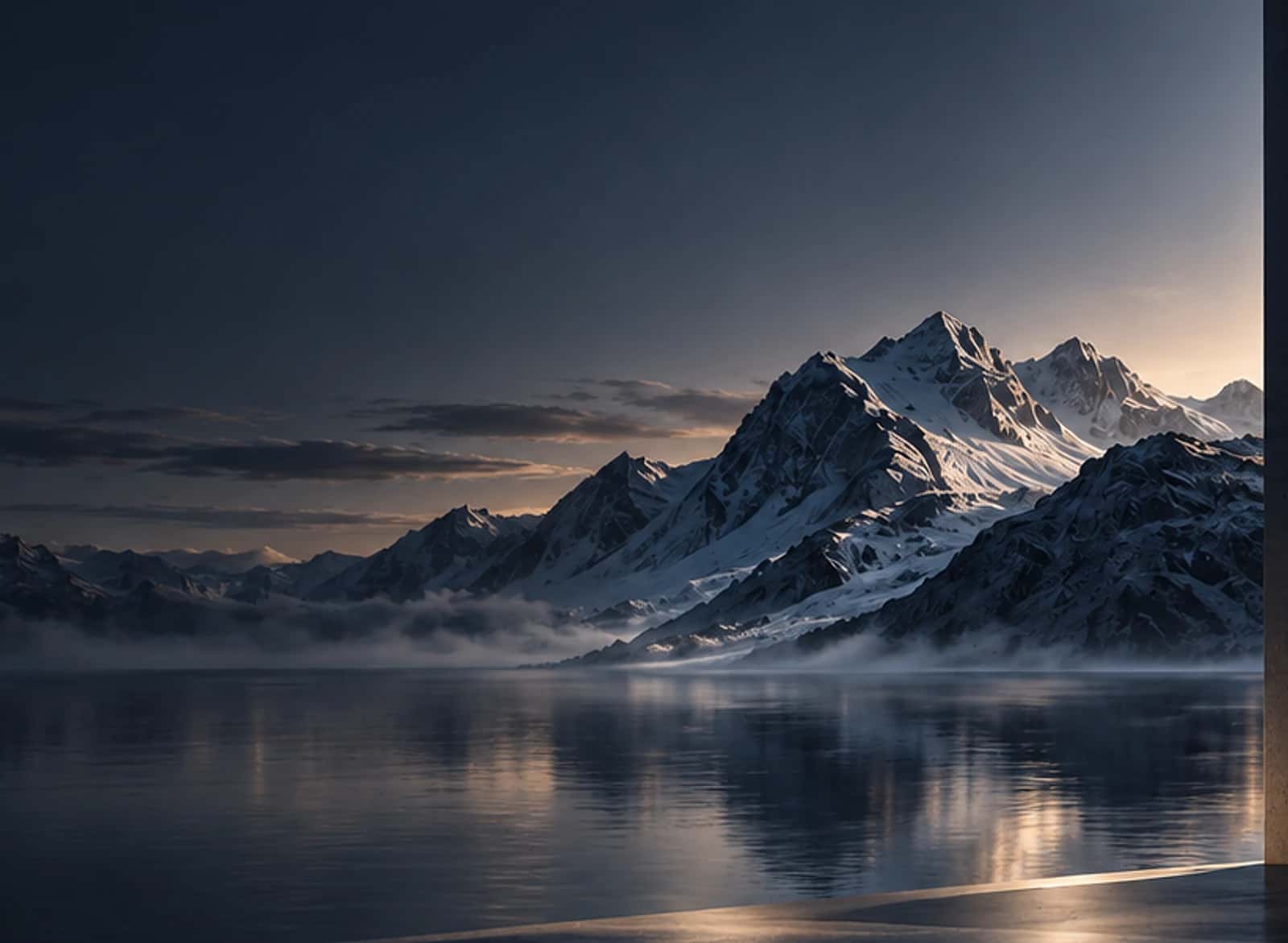 Mountains at dusk